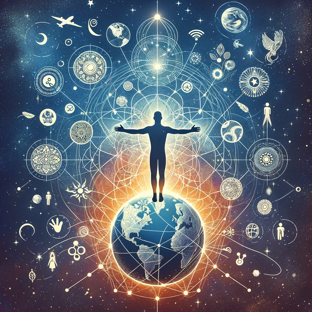 image represente a men whitch find is place in the world